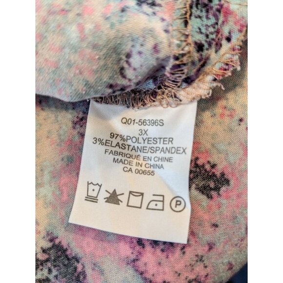 Penningtons Womens Plus Size 3X Top Pink Multicolor Sleeveless Career Casual - Picture 6 of 6